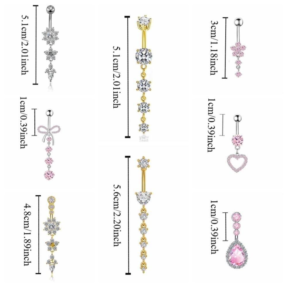 Lange Hanger Zirkonia Navelpiercing Koperen Lichaadssieraden Accessoires