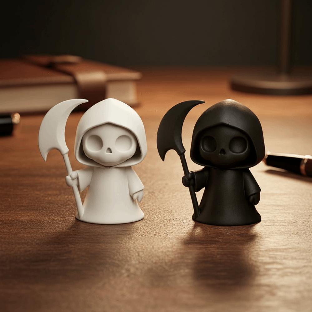Mini Skull Ghost Figurine Fluorescent Green 3D Printed Statue Halloween Miniature Desktop