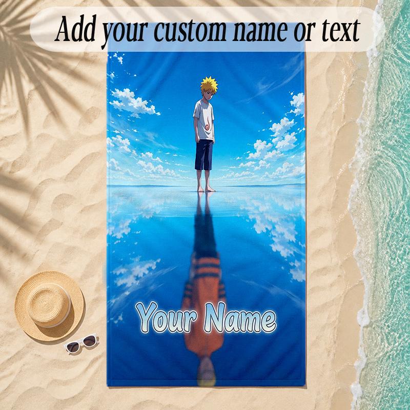 Beach TowelNaruto Custom Name Text Personalized Soft Towel for Beach Pool Indoor Home Decor Gift
