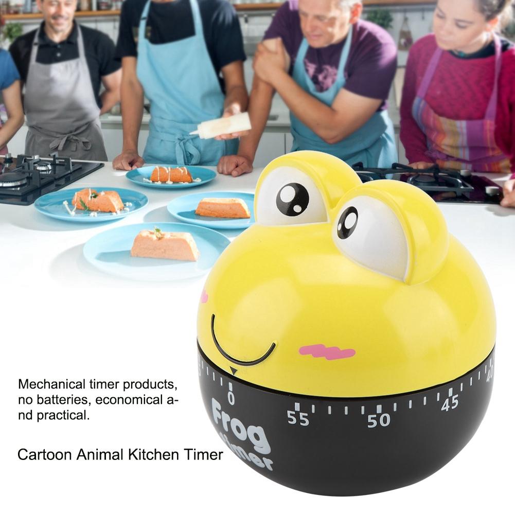 Cartoon Animal Shape Kitchen Timer Mechanical Counters Clock for Cooking Timing Tool(Yellow)