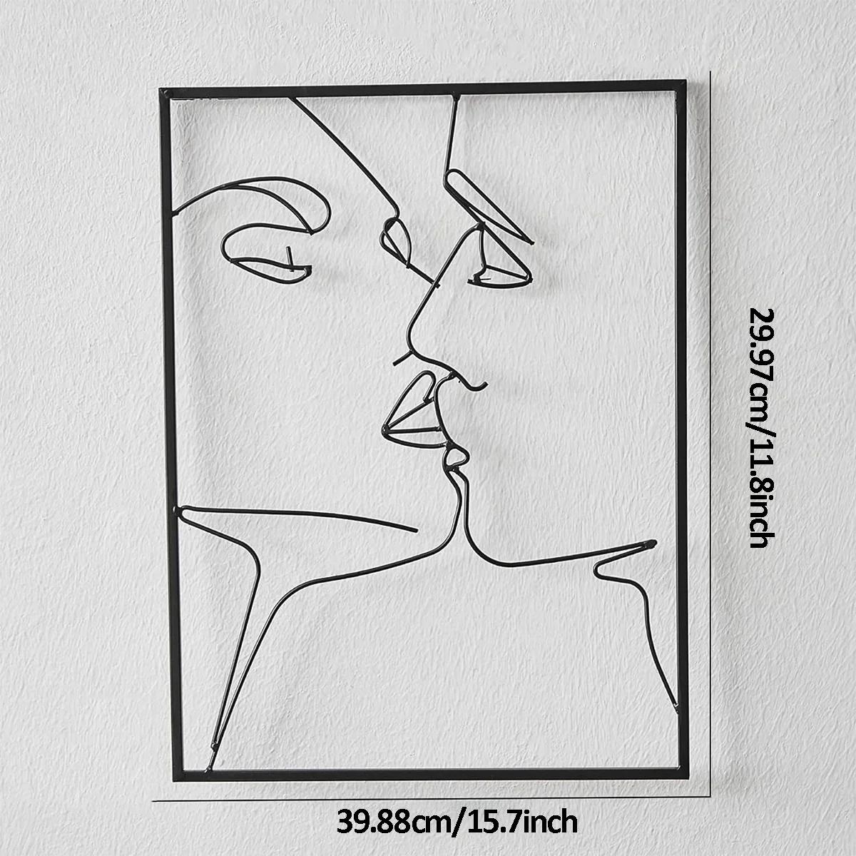 Современный минималистский декор дома: Потрясающая абстрактная линия искусства настенное украшение для гостиной абстрактный рисунок линии металл железное искусство чёрный