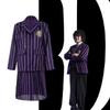 Wednesday Addams Character Cosplay Dress With Polyester Material For Women And Girls