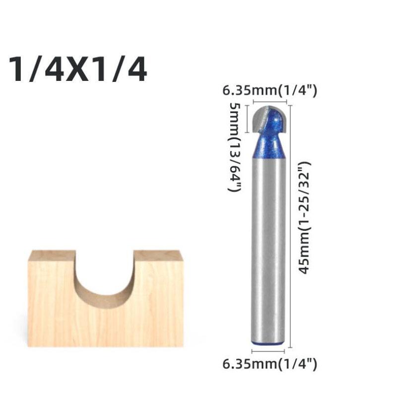 1/4inch 6mm Shank Professional level Ball Nose Router Bits Set End Mill Round Cove Box Solid Carbide CNC Radius Core Milling Bit