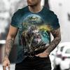 2025 Wolf T Shirt For Mens Animal Print Short Sleeve Top 3D Casual Street Man's T-shirt Oversized Tee Shirt Men Vintage Clothing