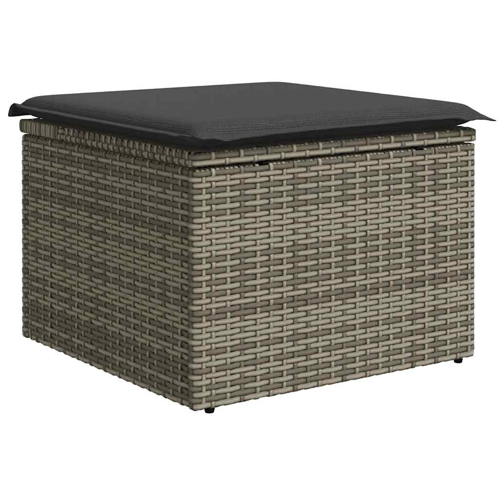 Vidaxl 6-Cz. Garden Furniture Set With Cushions, Grey, Poly Rattan