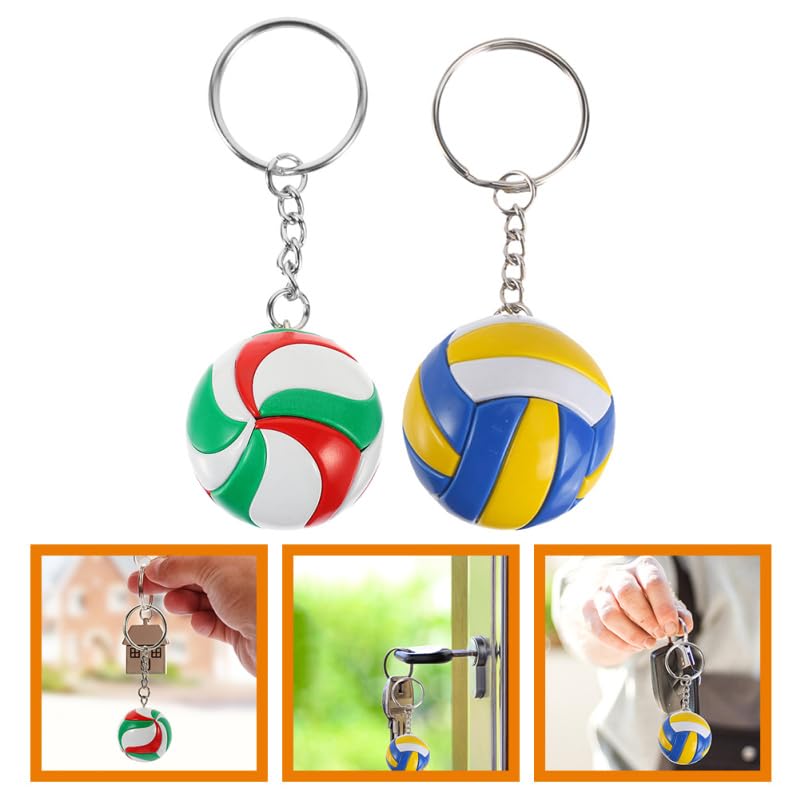 ABOOFAN Set of 2 Volleyball Keychains, Alloy Leather Bag Charms, Keychains, Perfect Gifts for Sports Fans