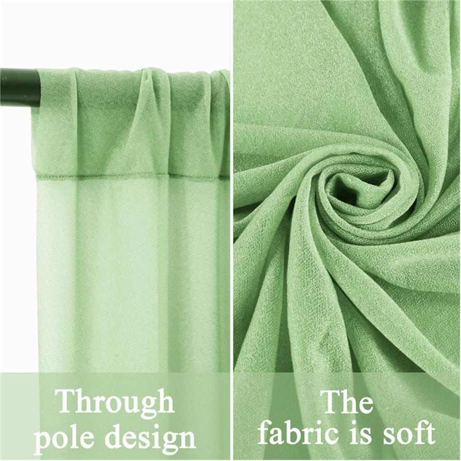 Sage Green Curtains Sheer Chiffon Backdrop Curtain for Backdrop Wedding Drapes for Arch Decor Ceiling Backdrop for Birthday