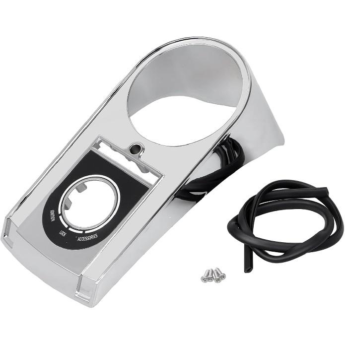 

Vivid/Gloss Black Fuel Tank Console Dash Panel Cover Speedometer Housing Fit for Harley Softail Deluxe Fat Boy Heritage Classic 2000-2010 Chrome