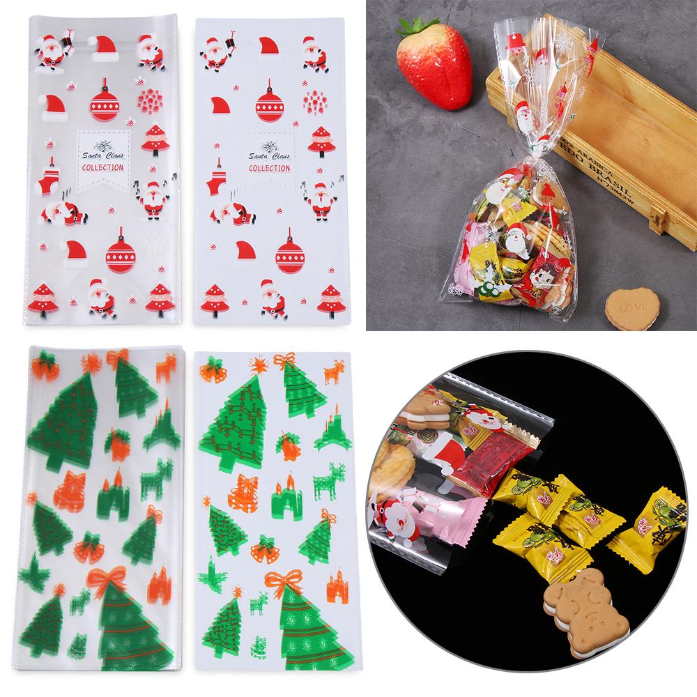Wedding Favors Santa Claus Snowman Cookies Storage Cellophane Baking Packaging Christmas Candy Bags