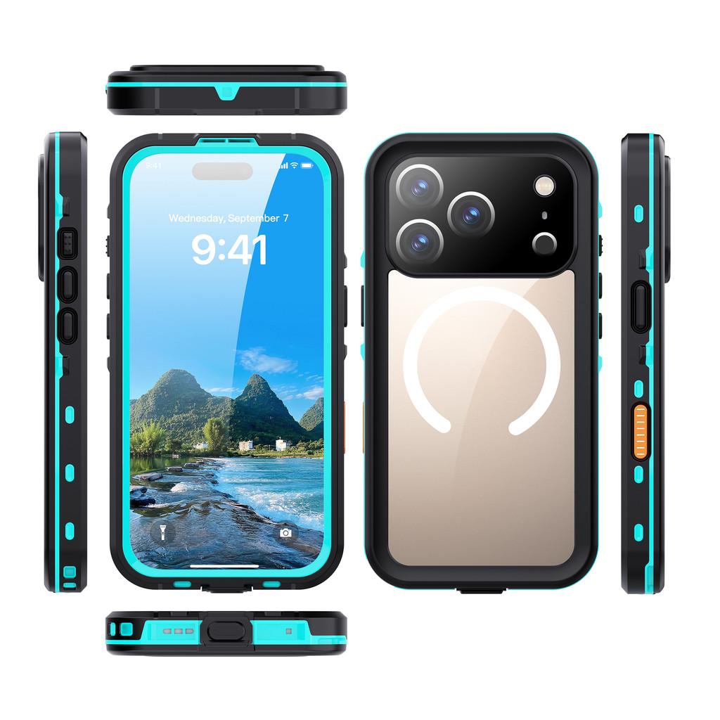 For iPhone 17/17 Air/17 Pro/17 Pro Max IP68 Waterproof Phone Case 360 Full Coverage Screen Protection Underwater Diving Case iPhone Shockproof Cover