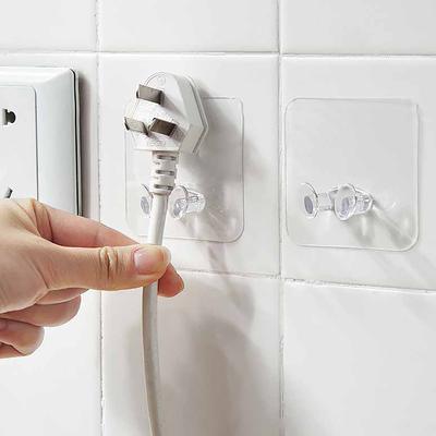 10 Adet Duvar Depolama Kancası Delme Gerektirmeyen Elektrik Fişi Soket Tutucu Mutfak Gizli Kanca Duvar Yapışkanlı Askı Banyo