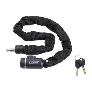 VEVOR Bike Chain Lock, 2.79 Ft Combination Bicycle Chain Lock with 2 Keys, Heavy Duty Anti-Theft High Security Bike Locks, Perfect for Bike