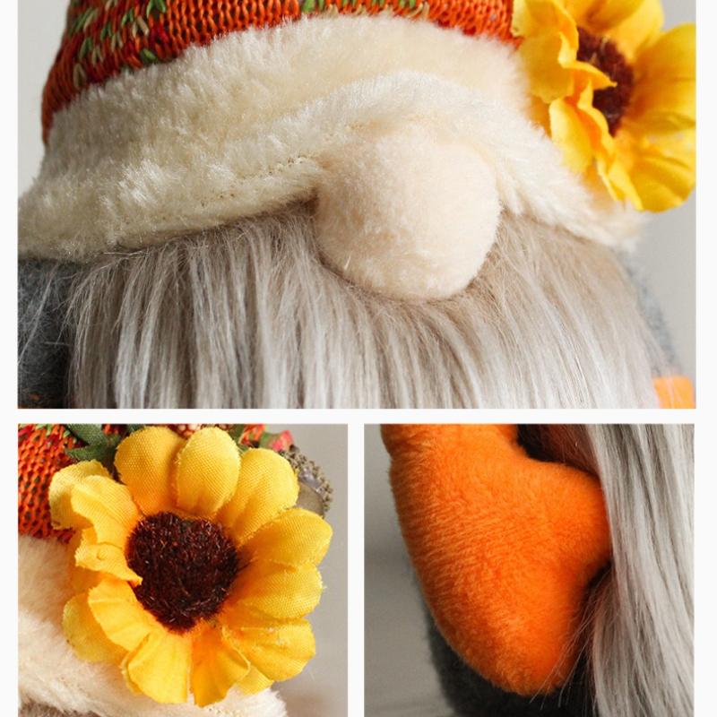 Window Display Decoration Pumpkin Sunflower Faceless Doll Dwarf Ornament Harvest Festival Doll Home Atmosphere Decoration Props