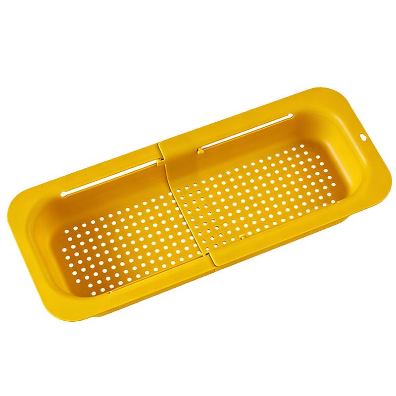 Double-layer Expandable Kitchen Sink Strainer Basket, Home Sink Storage Draining Rack, Fruit Tray Storage Basket