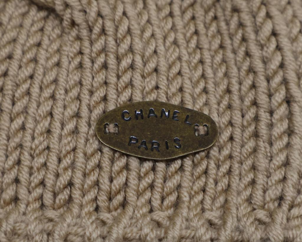 Chanel [Good condition/Domestic Regular Product] 99A P13655V00633 Cable Turtleneck Knit Sweater/ Tops 38 BrownUsed