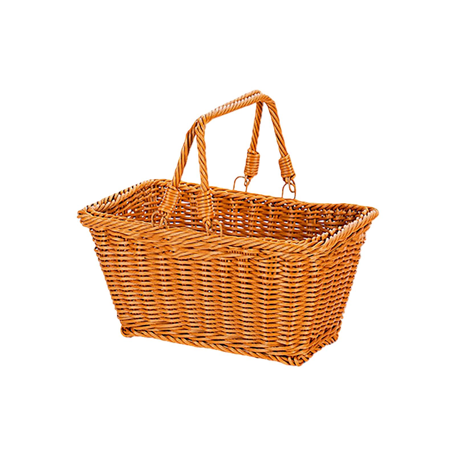 Stylish Rattan Look Storage Bin With Ergonomic Handle For Travel S
