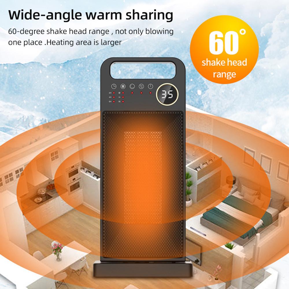 Heater Household 3 Speed Touch Screen Remote Control Mini Electric 1500W High Power 12H Timing Intelligent Shutdown