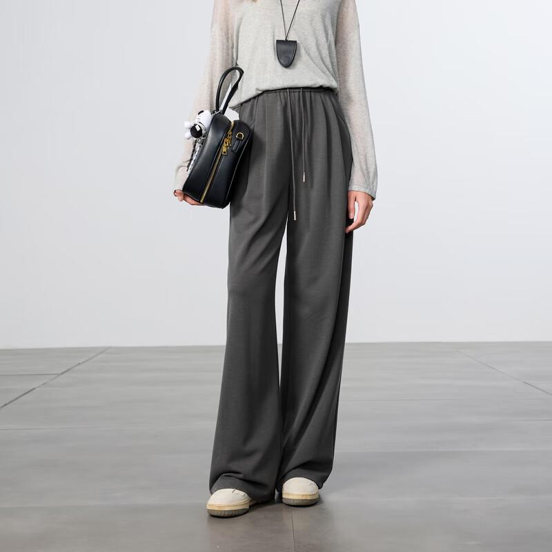 Sancai 2025 Autumn Loose High-Waist Wide-Leg Pants