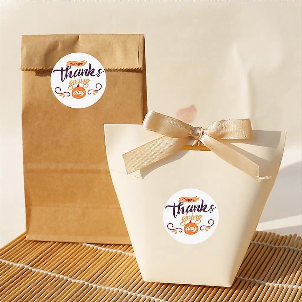500 Happy Thanksgiving Stickers, Fun Thanksgiving Designs for Holiday Harvest Party Decorations, Gift Wrapping Labels, School Supplies