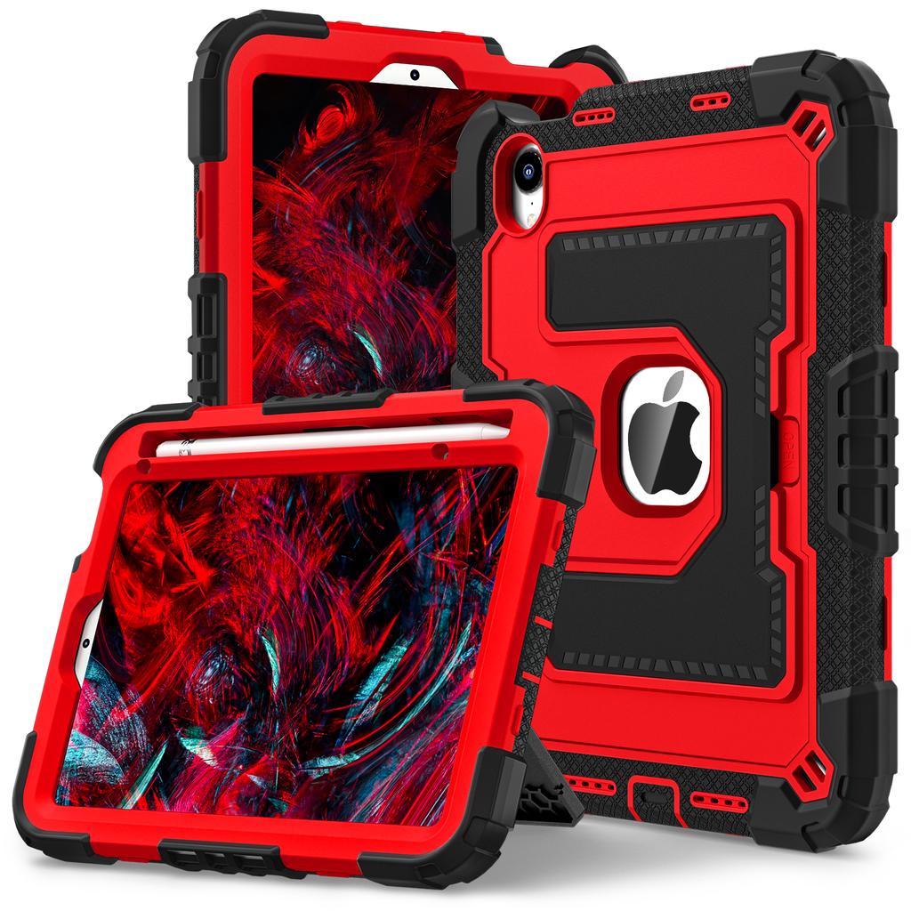 For iPad Mini (2024)/(2021) Anti Drop PC+Silicone Tablet Cover with Kickstand and Pen Slot