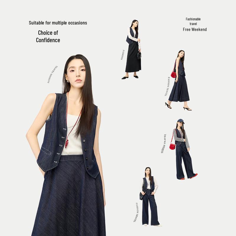 Women's Retro V-Neck Denim Vest