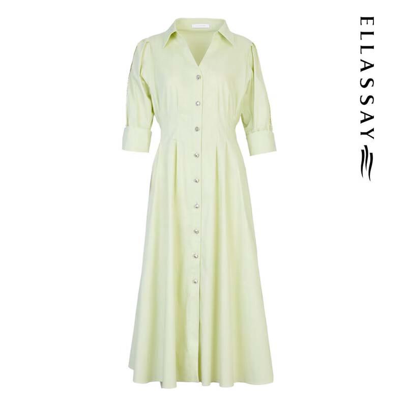 ELLASSAY Women's Versatile V-neck Shirt Dress