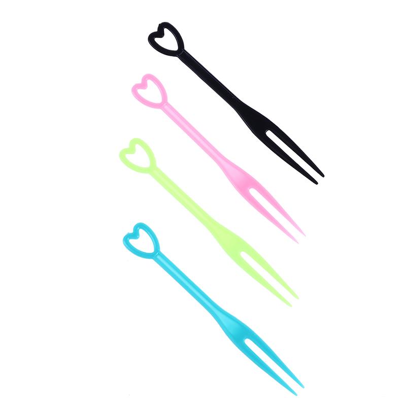 500Pcs/200Pcs Heart-Shaped Cake Forks Mini Children Plastic Dessert Fruit Fork Dinnerware Party Bake Utensils