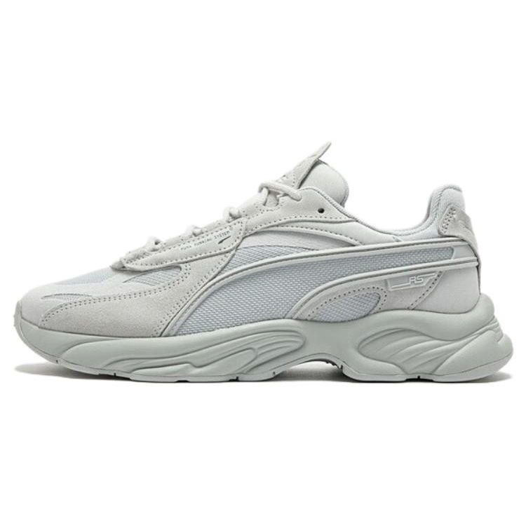 Puma Rs-Connect Fabric Two-Layer Cowhide Pu Comfortable Mid-Top Lifestyle Casual Shoes Unisex Casual Shoes Light-Gray 375151-06