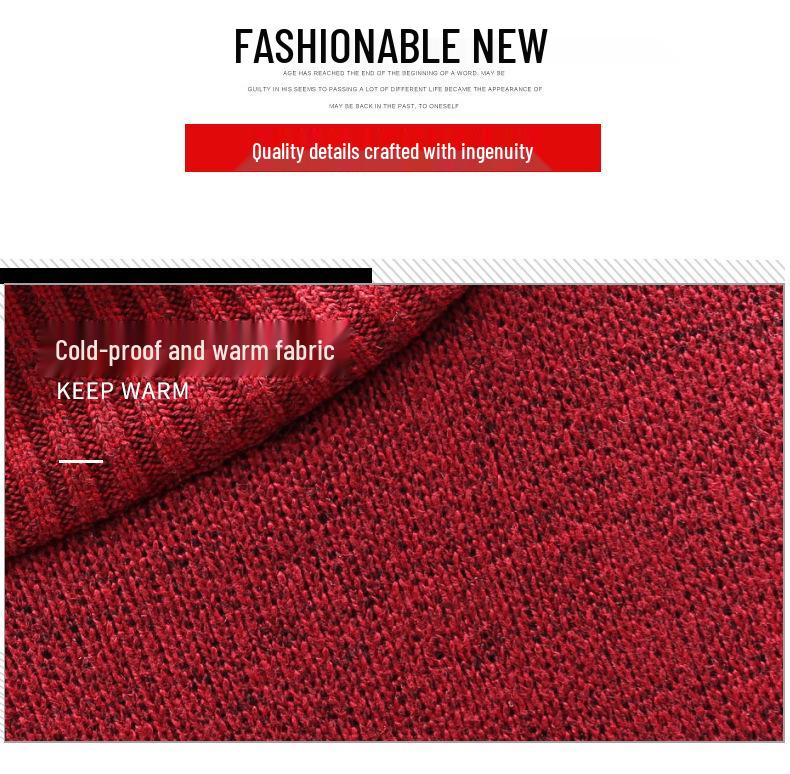 Men's Korean Style Hooded Knitted Sweater Jacket - Color Block, Plus Velvet, Autumn/Winter