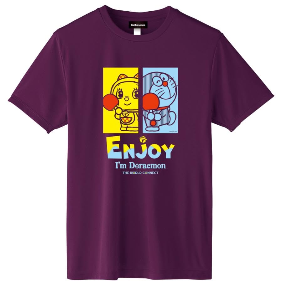 

The World Connect Sportswear Table Tennis Size Size 3L I m DORAEMON T-Shirt, F, фиолетовый