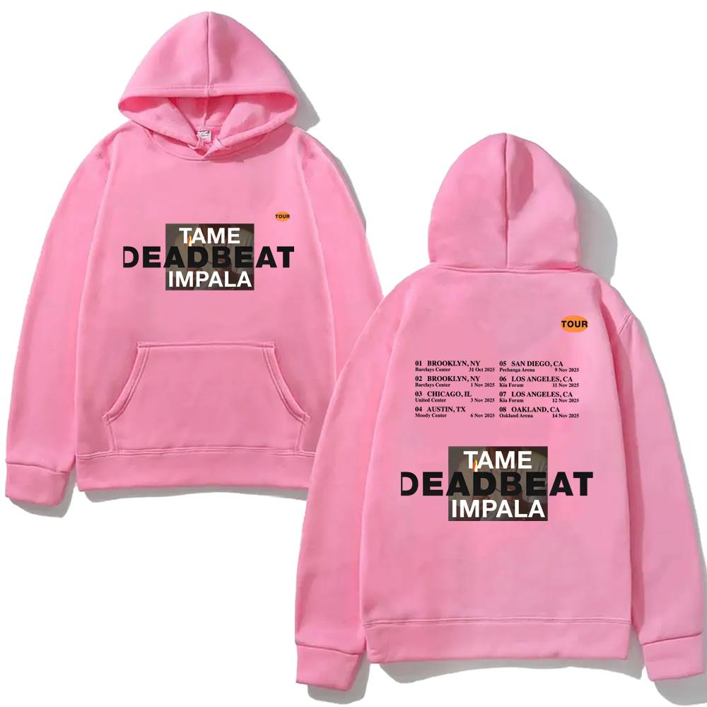 Tame Impala - Deadbeat Tour 2025 Hooded Hip Hop Sweatshirt with Hooded Singer's Same Style Clothes Hooded Fashion High Quality