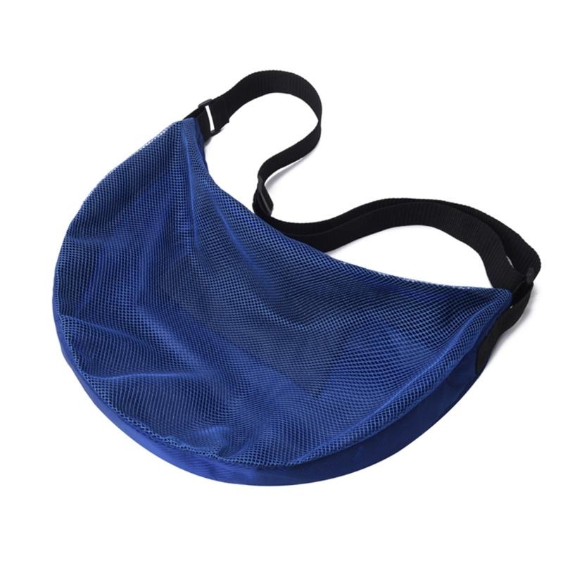 Sport Equipment Storage Net Bag for Carring Basketball Soccer Single Football Bag with Zippers Pocket Mesh Shoulder Bag
