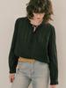 Peulibeo07 Neck Ribbon Lace Blouse_Black