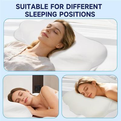 Adjustable Cervical Neck Support Pillow-Cloud Pillow-Ergonomic Memory Foam With Breathable Pillowcase