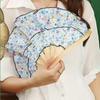 Foldable Folding Fan Hat Wide Brim Bamboo Sunscreen Cap Portable Fan Sun Hats  Summer