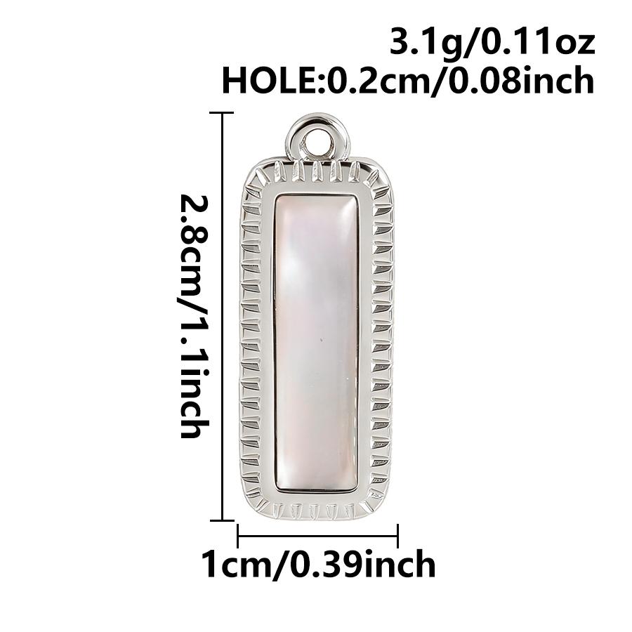 3pcs Gold/Silver Color PVD Metal Charms White Shell Stainless Steel Pendants For Jewelry Making Supplies Rhinestone DIY Pendant