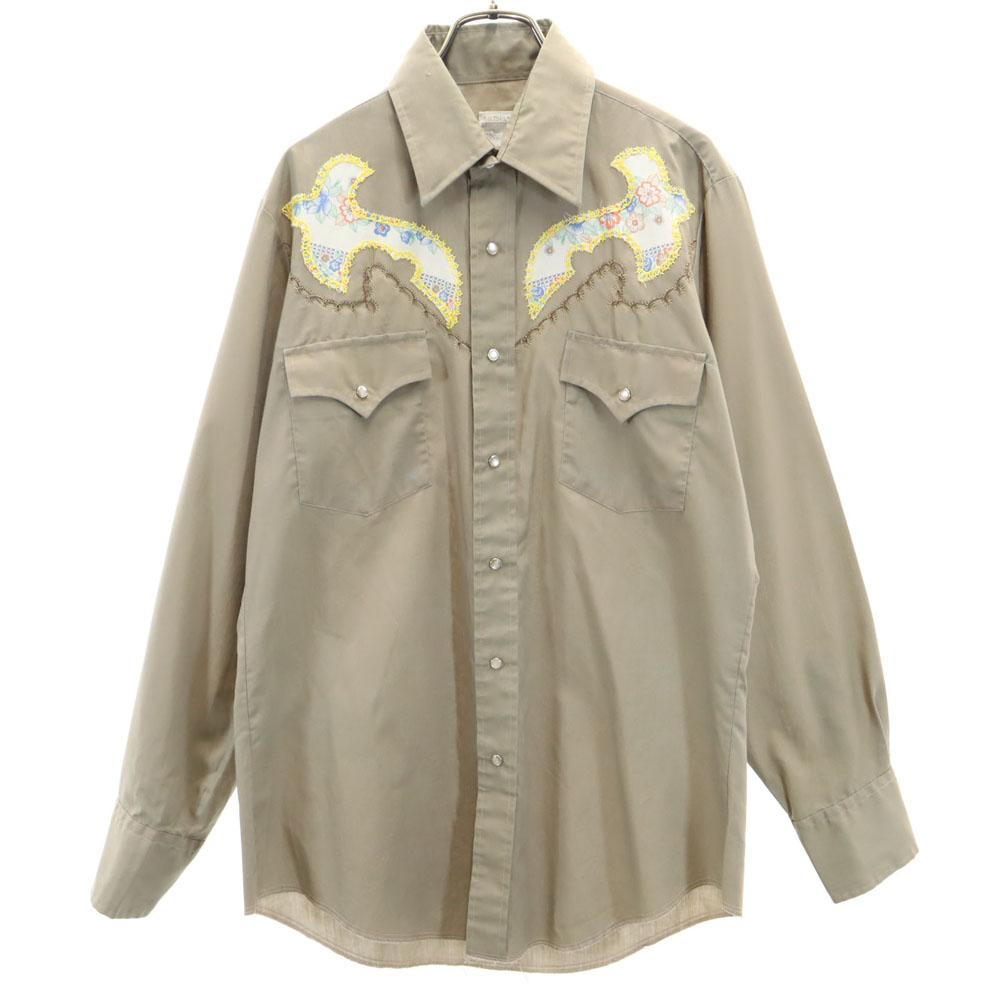 

Mustang 80s vintage Long sleeve Western shirt Brown Men s Used