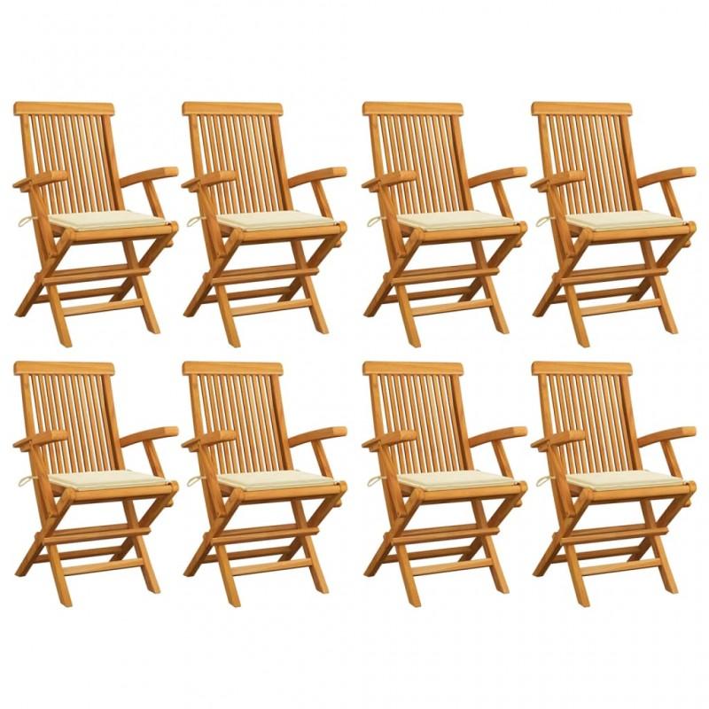 Day and Night - Day and Night Garden Chairs 8 Units Teak Wood with Cream Cushions