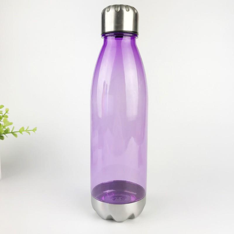 Outdoor Sports Water Bottle 24oz 650ml Leakproof Transparent AS Plastic Cup With Lid Hiking Camping Gym
