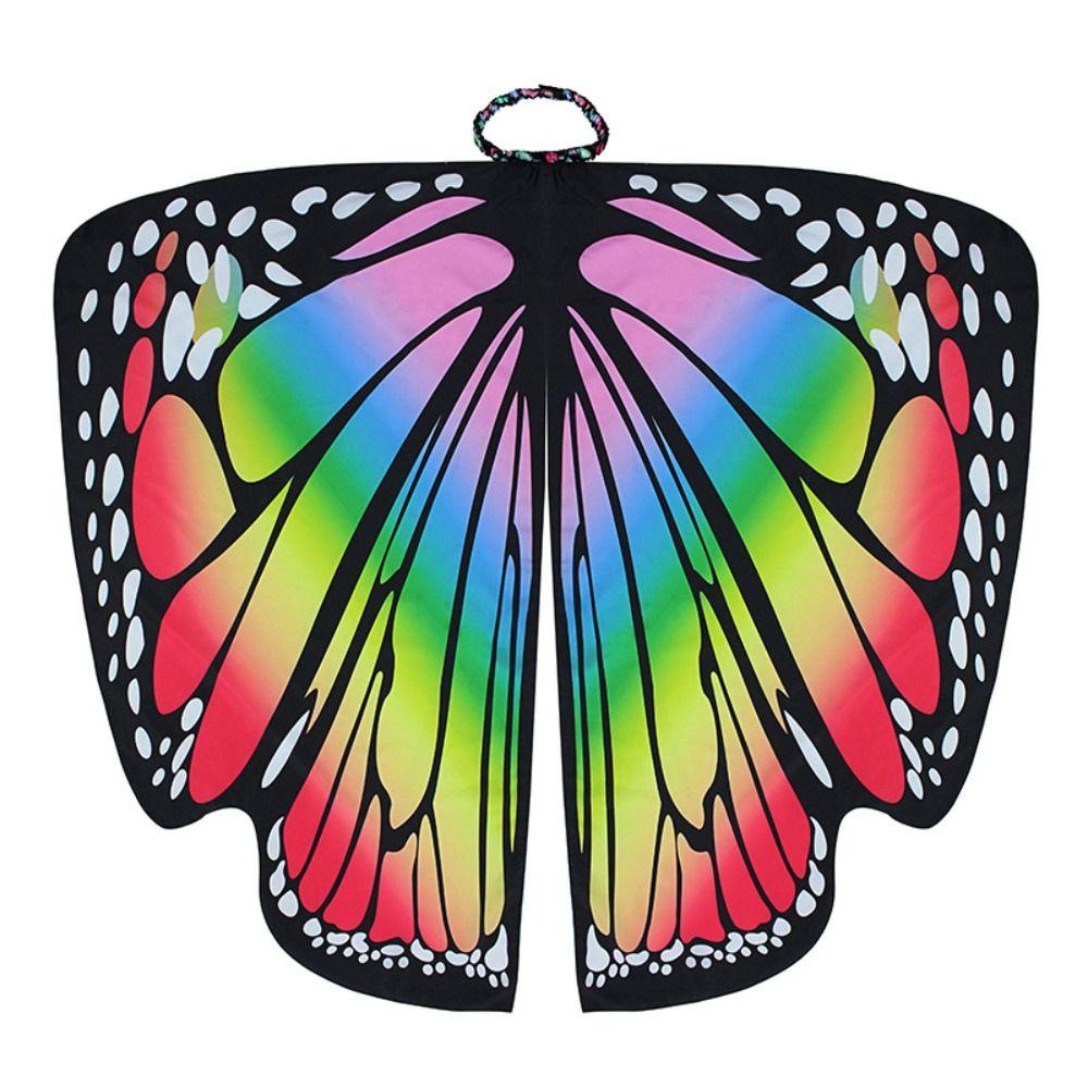 Party Butterfly Wings Shawl Fairy Rainbow Cloak Women Butterfly Cape