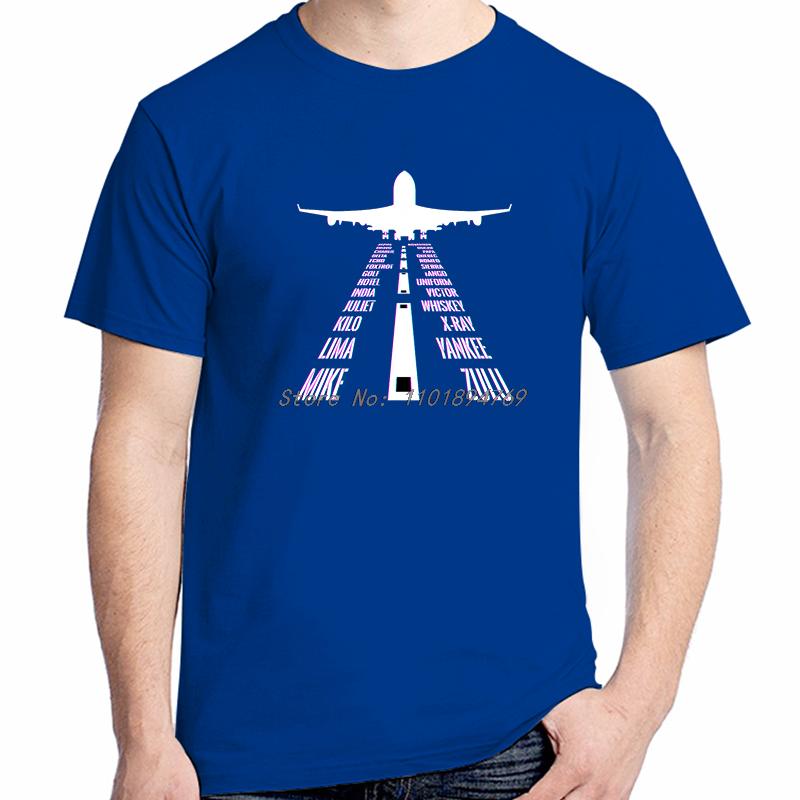 Phonetic Alphabet Airplane Runway Fashion Graphic T Shirts Summer Tees Tops Cotton Short Sleeve Tshirts Unisex Print T Shirt