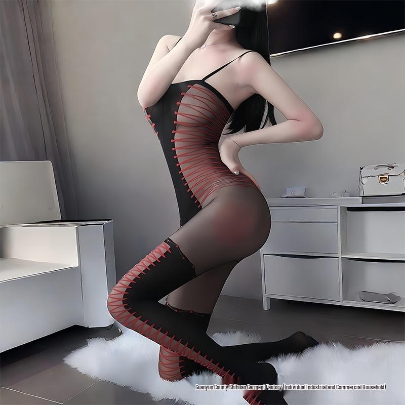 Sheer Temptation Lingerie Set: Tearable Bodysuit & Stockings