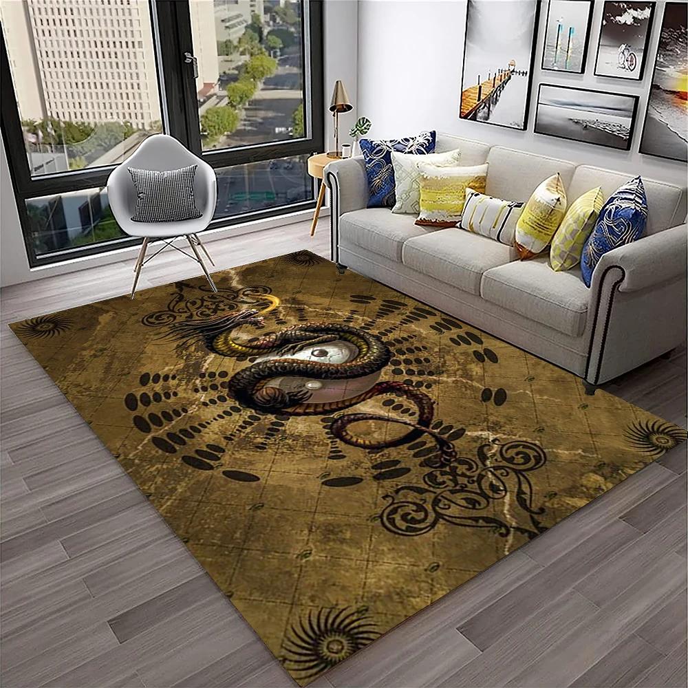 3D China Dragon Myth Art Cartoon Carpet Rug for Home Living Room Bedroom Sofa Doormat Decor,Kid Play Area Rug Non-slip Floor Mat