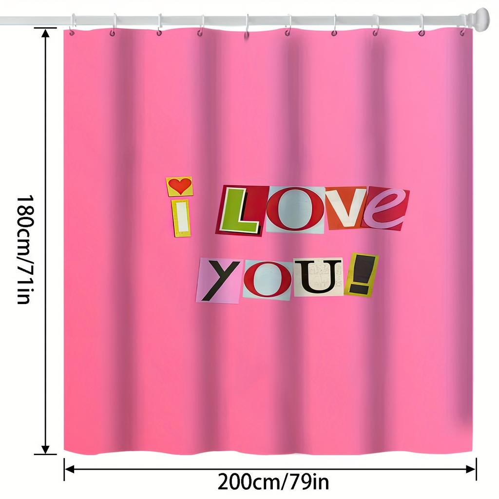 1Pc Pink Cute Girly Sweet As Gift For Girls Bathroom Decoration Digital Print Shower Curtain 180X180Cm