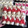 10pcs/Pack 12CM Couple Bear Flower Bouquet Dolls Mini Foam Teddy Bears Plush DlY Valentines Flower Gifts Packaging Accessor Part