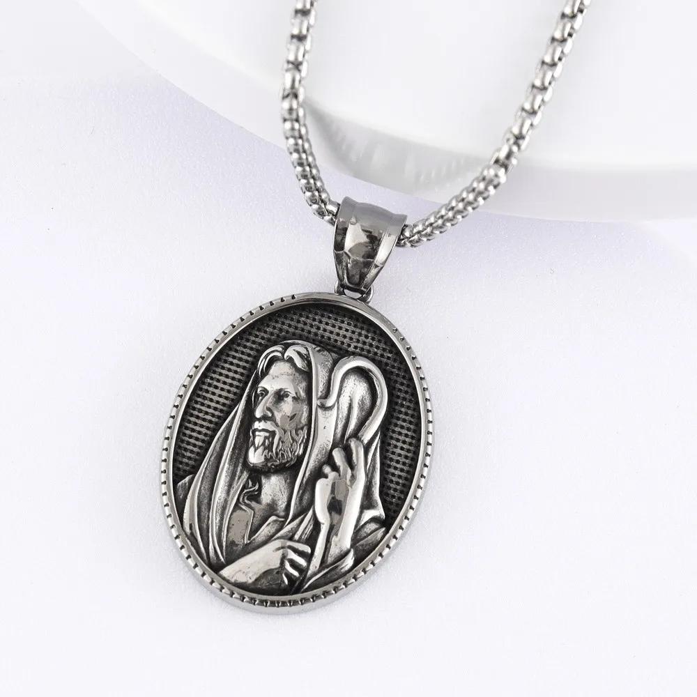 Vintage St. Christopher Medal Pendant Charm Men's Necklace Fashion Christmas Valentine's Day Gift Protector Jewelry Accessories