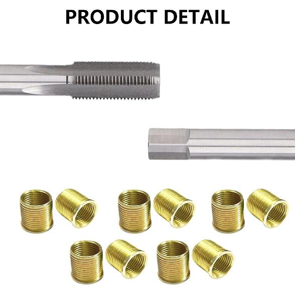 Spark Plug Thread Repair Kit, M14×1.25 erts and M16×1.25 Tap Spark Plug Rethreading Set, Stainless Steel Thread Repair Tool Kit for Automotive