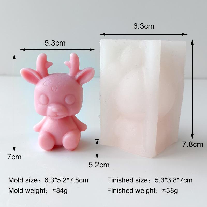 Alpine Cow Yak Turtle Unicorn Silicone Candle Mold Cartoon Animal Dragon Puppy Plaster Rein Molds Home Decoration Making