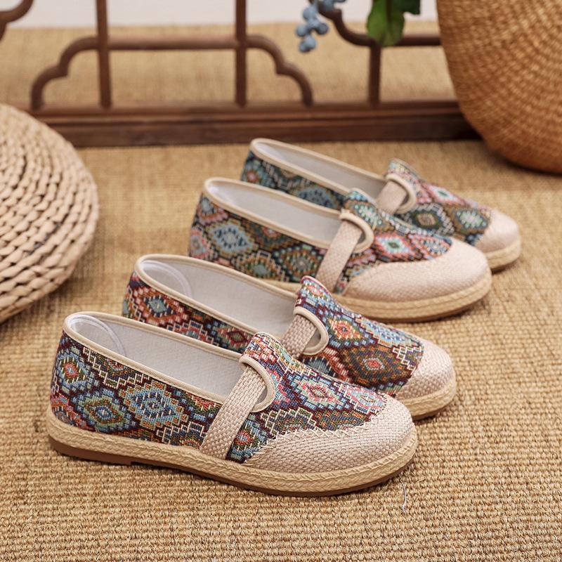 Customized cloth shoes women's shoes casual single shoes women's canvas shoes lazy fisherman shoes middle-aged and elderly mother shoes one pedal