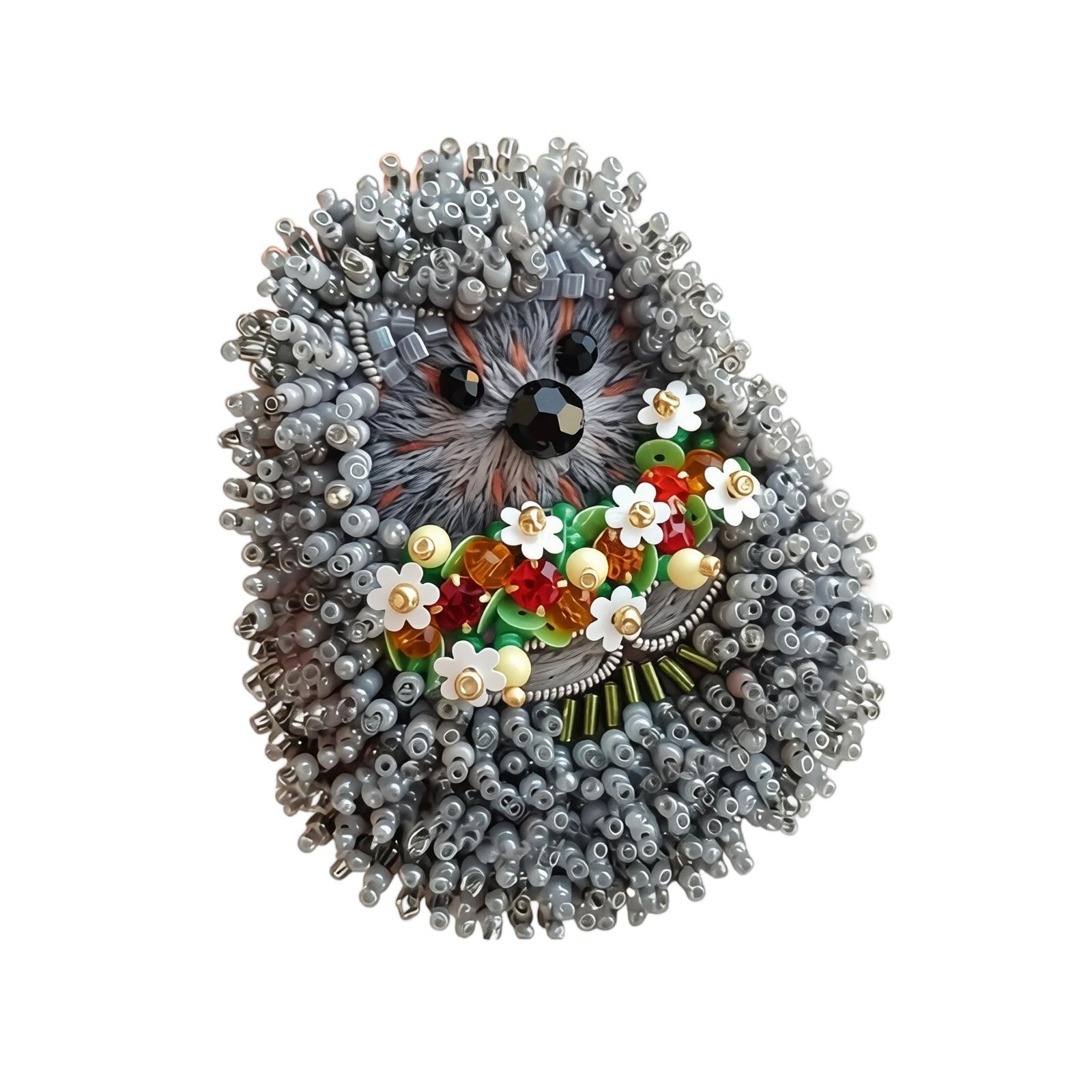 Beaded Animal DIY Kit Hedgehog Craft Materials Package Includes Beads Wire and Instructions for Handmade Decorative Art Project One Size